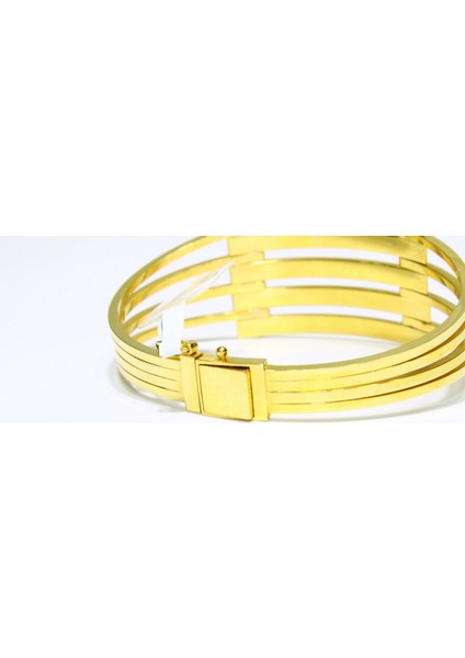 14 Ayar Altın 5 Sıralı Kaburga Kelepçe Bilezik 14.24 gr indirimleri