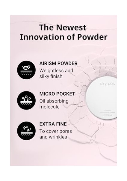 Mıssha Aydınlık ve Canlı Görünüm Sunan Ultra Hafif Sıkıştırılmış Pudra 8g Airy Pot Pressed Powder Pink
