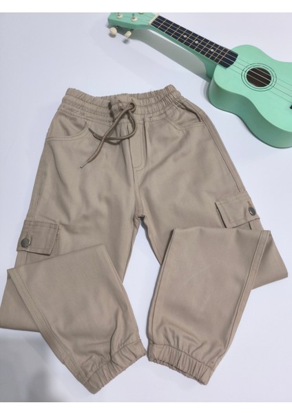 Çocuk Komando Cep Pantolon, Okul Gabardin, Kırışmaya Dayanıklı Rahat, Paça Bel Lastikli fırsatları