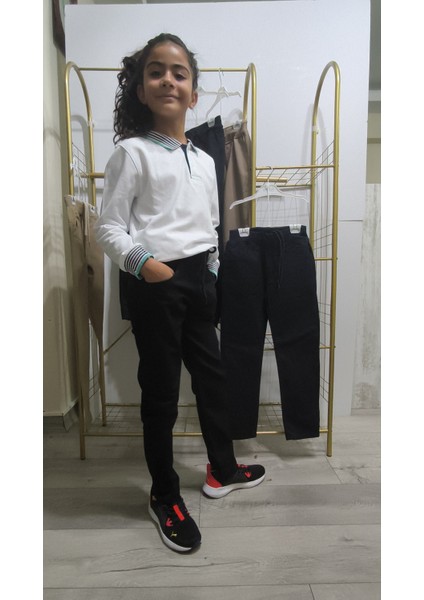 Çocuk Kanvas Okul Pantolonu Siyah Lacivert Bej fırsatları