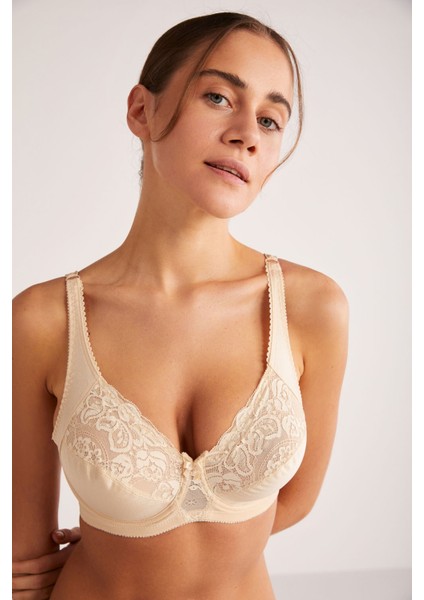 Rosenna Kadın Dantel Detaylı Rahat Askılı Toparlayıcı Sütyen