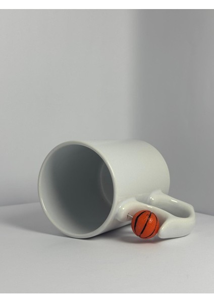 Basket Topu Kulplu Özel Tasarımlı Porselen Bardak | Yelkovanstudio modelleri