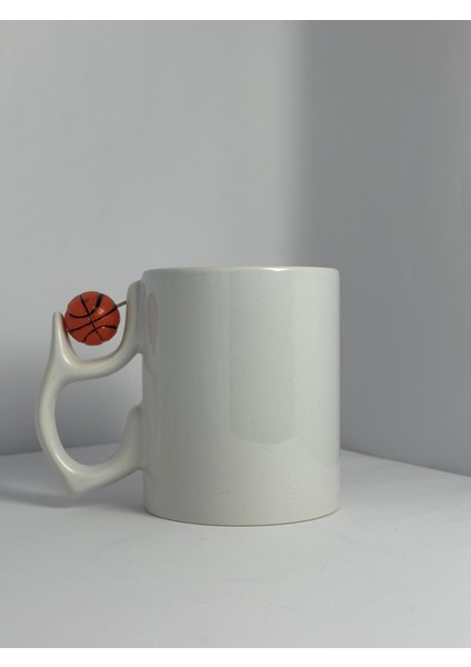 Basket Topu Kulplu Özel Tasarımlı Porselen Bardak | Yelkovanstudio fırsatları
