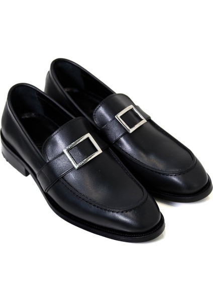 Kemer Tokalı Loafer Siyah Ayakkabı