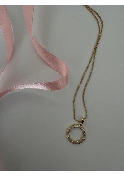 Xuping Xoxo Taşlı Model Halka Gold Çelik Kolye modelleri