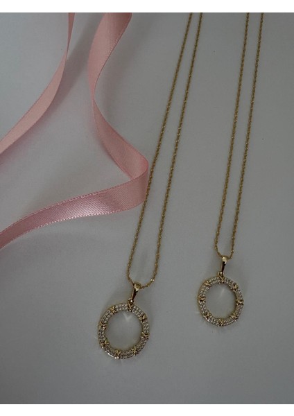 Xuping Xoxo Taşlı Model Halka Gold Çelik Kolye fırsatları