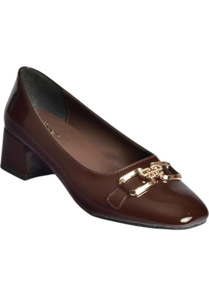 V250632308 Kahverengi Rugan Kalın Alçak Topuklu Kadın Ayakkabı fırsatları