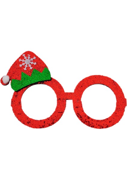 Yılbaşı Temalı Süslü Gözlük Tek Şapkalı