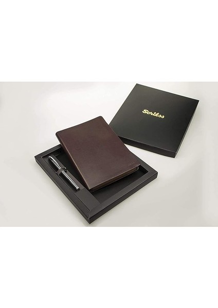 Chester Defter ve Kalem Set Siyah A5