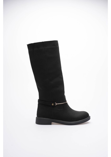 Kadın Süet Çekme Çizme Gold Tokalı Siyah Rionna fiyatları