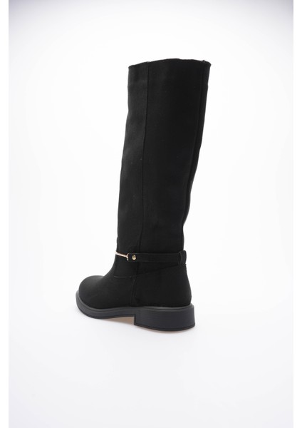 Kadın Süet Çekme Çizme Gold Tokalı Siyah Rionna fırsatları