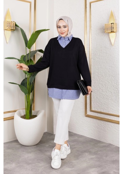 Kadın Gömlek Detaylı Modal Kumaş Tunik