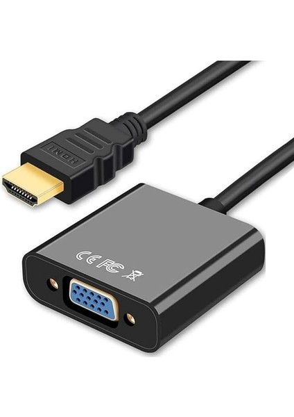 Plus PX-1240S Dijital HDMI To VGA 30CM Görüntü Çevirici Aparat Siyah