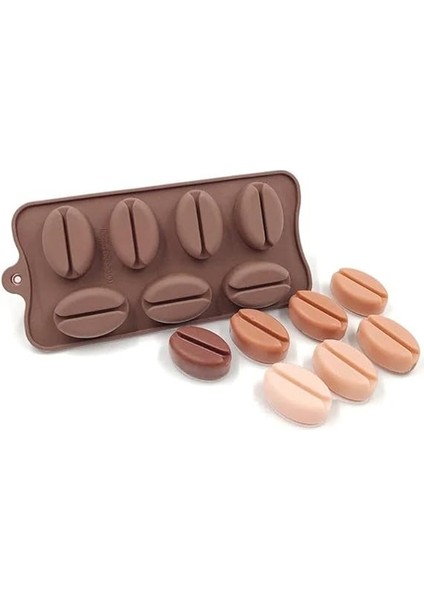 Kahve Çekirdeği Şeklinde Pratik Silikon Çikolata Kalıbı, Isıya Dayanıklı Esnek Silikon Kahve Buz Şeker Yapma Kalıbı fırsatları