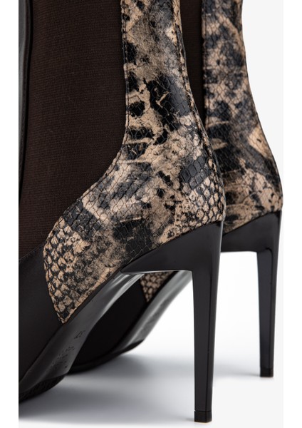 Kadın Hakiki Deri Kahverengi Topuklu Bot 1130 573 Bn Bot SK25-26 Khv/khv Yln fırsatları