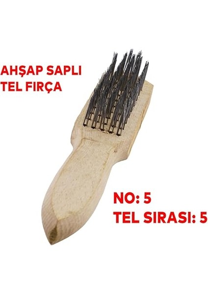 Ahşap Saplı Tel Fırça Kir Pas Mangal Barbekü Izgara Çok Amaçlı Temizleme Fırçası No 5 fırsatları
