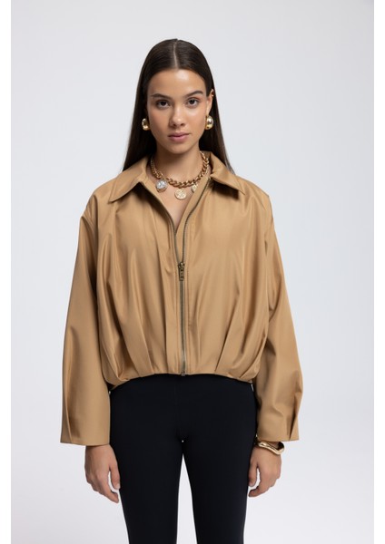 Astrid Mevsimlik Camel Kısa Bomber Ceket modelleri