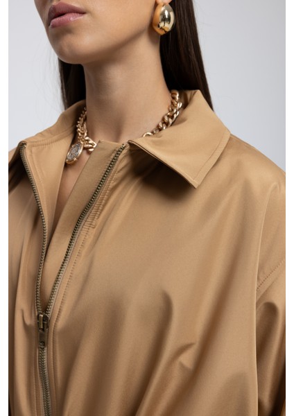 Astrid Mevsimlik Camel Kısa Bomber Ceket