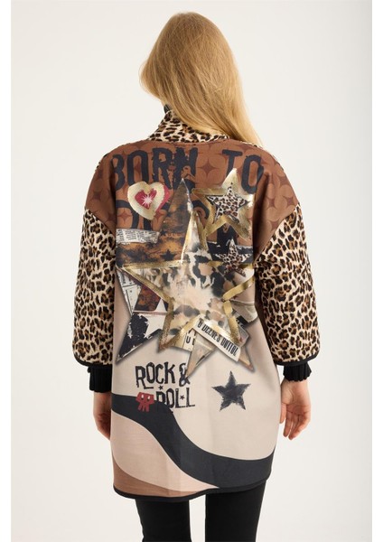 Leopar Sırtı Yıldız Varklı Ceket indirimleri