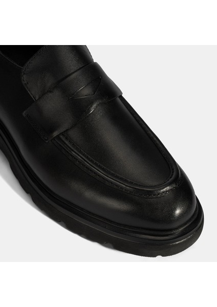 Erkek Siyah Deri Loafer