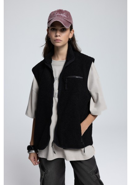 Alberg Siyah Salaş Teddy Yelek