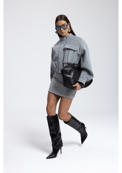 Tenby Füme Crop Ceket-Etek Takım