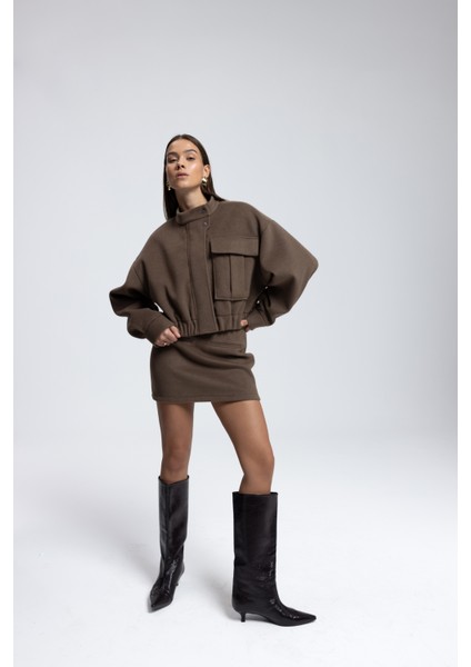 Tenby Soft Kahve Crop Ceket-Etek Takım fiyatları