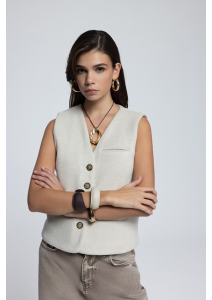 Pace Bej Kısa Yelek