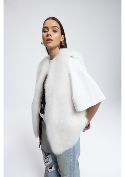 Plush Bej Yelek modelleri