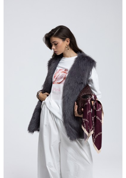 Plush Antrasit Yelek