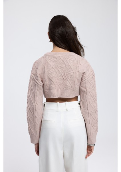 Mohan Soft Pembe Crop Kazak indirimleri