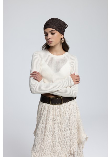 Liana Bej Yumuşak Doku Triko Crop modelleri