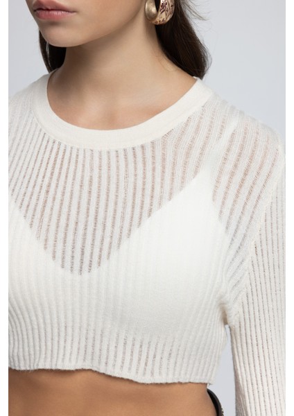 Liana Bej Yumuşak Doku Triko Crop