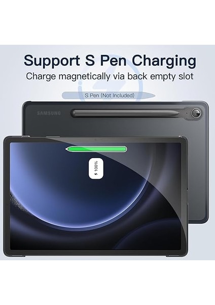Galaxy Tab S9 Fe Uyumlu Kılıf - Tam Uyumlu, Hassas Kesimli, Otomatik Uyanma/uyuma (Siyah, Galaxy Tab S9 Fe) modelleri