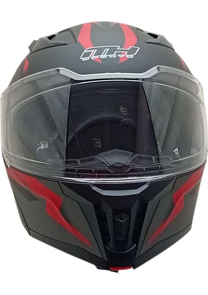 928 Çene Açılır Mat Kırmızı Kask