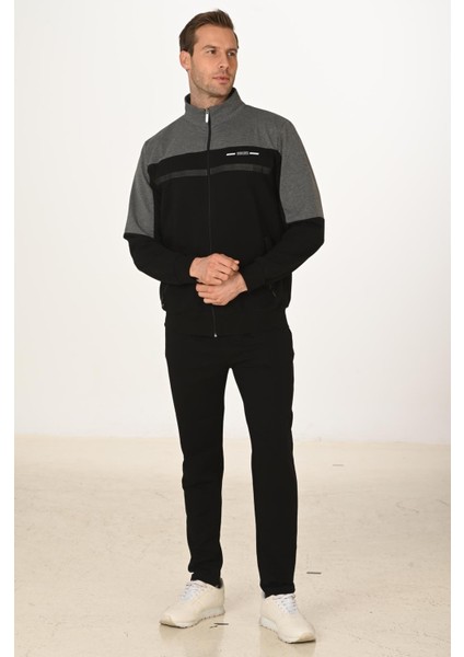 Büyük Beden Pamuklu Erkek Eşofman Takımı Siyah 5279B-S fiyatları