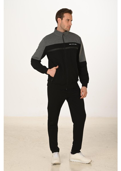 Büyük Beden Pamuklu Erkek Eşofman Takımı Siyah 5279B-S modelleri