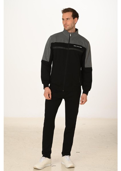 Büyük Beden Pamuklu Erkek Eşofman Takımı Siyah 5279B-S indirimleri