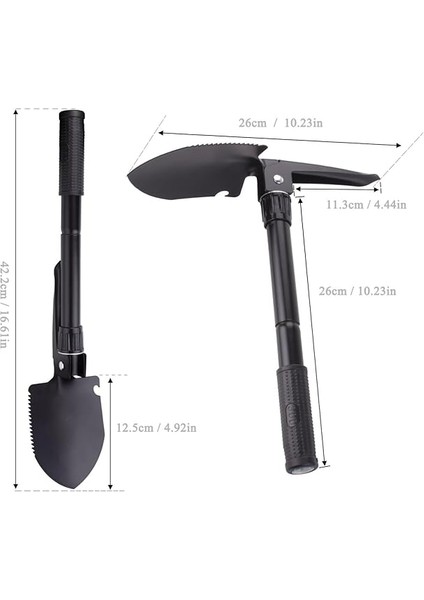 Çok Fonksiyonlu Katlanır Kürek, Pusulalı Çelik Mini Kürek, Şişe Açacağı ve Taşıma Çantası, Yürüyüş, Kamp, Bahçe Işleri, Hayatta Kalma, Balıkçılık, Sırt Çantasıyla Seyahat Için fırsatları