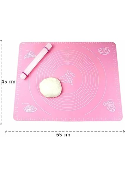 Büyük Boy Karışık Renk 65X45 Silikon Hamur Açma Matı modelleri