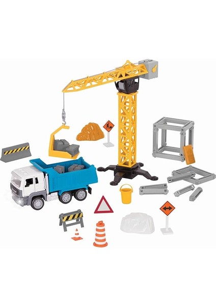 By Battat - Ir Çocuk Damperli Kamyon ve Aksesuarlar Için - Pretend Toy, Signs, Beams, & More - 3 Yıl - Inşaat Vinç Oyun Seti (62 Adet), Çok Renkli (Branford Ltd. WH1273Z)
