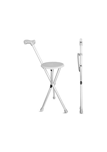 Oturaklı Baston Tabureli Yüksekliği Ayarlanabilir 1. Sınıf Malzeme Yürüyüş Bastonu