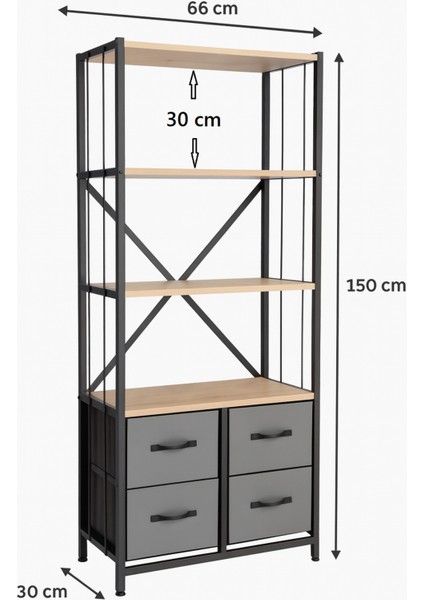 4 Çekmeceli 4 Raflı Kitaplık Çalışma Odası Düzenleyici Metal Kitaplık Deri Çekmeceli Kitaplık fırsatları