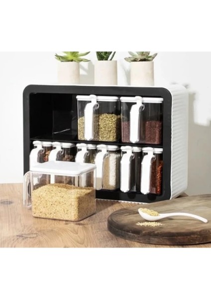 9'lu Standlı Kaşıklı Baharatlık Seti indirimleri