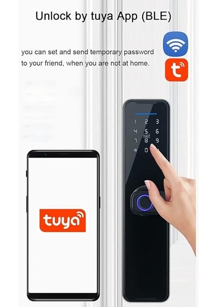 Tuya Alı Kilit Parmak Izi Kilit Kapı Kilidi Tuşlu Kapı Kolu Kilidi Parmak Izi Elektronik Sürgü Kapı Kilidi Alı Kapı Kilidi Tuya App ile Uyumlu fırsatları