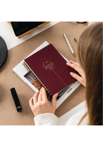 A5 Spiralli Süresiz Planlayıcı Ajanda Bordo