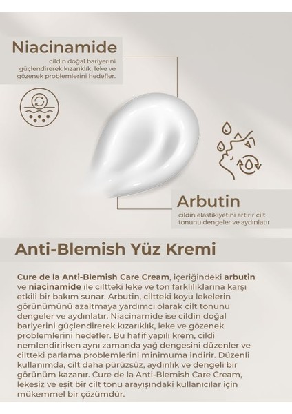 Cúre De La - Anti-Blemish Care Yüz Kremi - Arbutin & Meyan Kökü Özü & Niacinamide fiyatları