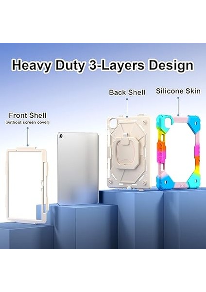 Sağlam Darbeye Dayanıklı Kılıf Uyumlu iPad Air 11 -Inç (M2/m3) 2024/2025 (2902/A2836), Ağır Hizmet Tipi Çocuk Erkek Kız Kılıfı 360 Derece Dönebilen Kickstand ve Omuz Askısı fiyatları