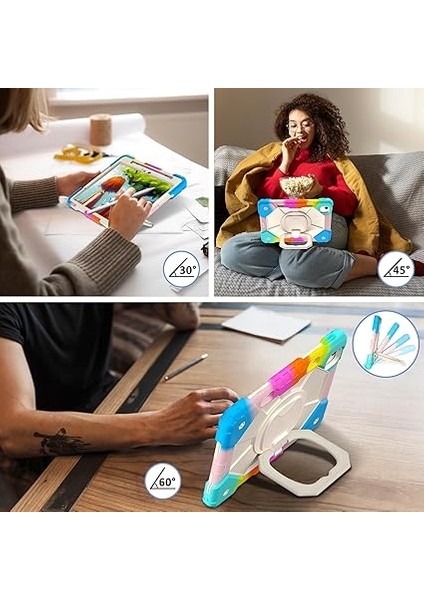 Sağlam Darbeye Dayanıklı Kılıf Uyumlu iPad Air 11 -Inç (M2/m3) 2024/2025 (2902/A2836), Ağır Hizmet Tipi Çocuk Erkek Kız Kılıfı 360 Derece Dönebilen Kickstand ve Omuz Askısı indirimleri