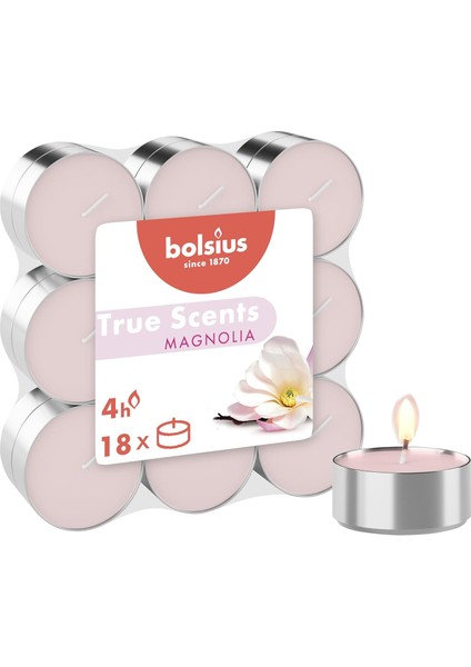 Kokulu Tealight Mum, Kokulu, Pembe Renkli, 18&apos;li Paket, 4 Saatlik Uzun Yanma Süresi - Ev Mumu - Iç Dekorasyon - Özler - Vegan Içerir - Yağı Içermez